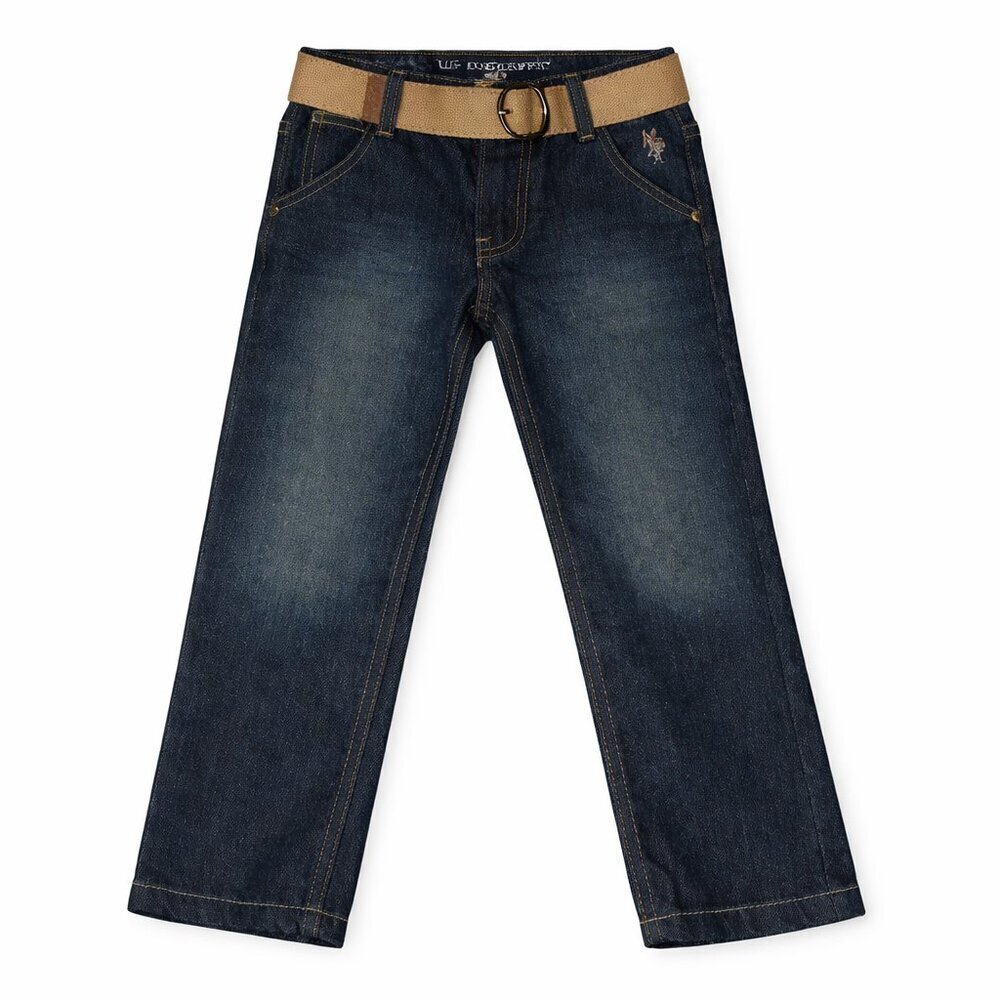 US Polo Assn. Boys Belted Jeans Size 4 Toddler